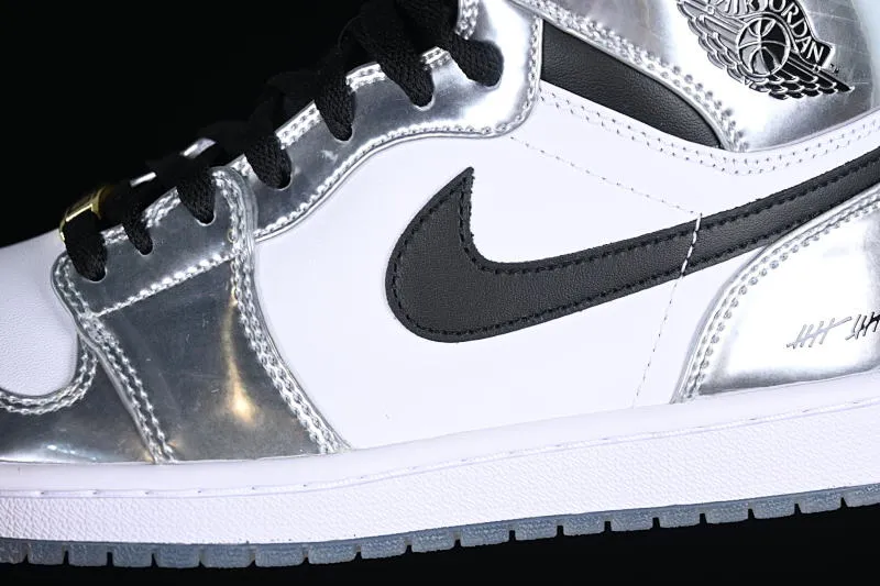 All categories Air Jordan Jordan series basketball shoes Air Jordan 1 High Air Jordan 1 Pass The Torch AJ1 Joe 1 Leonard liquid electroplated silver AQ7476-016
